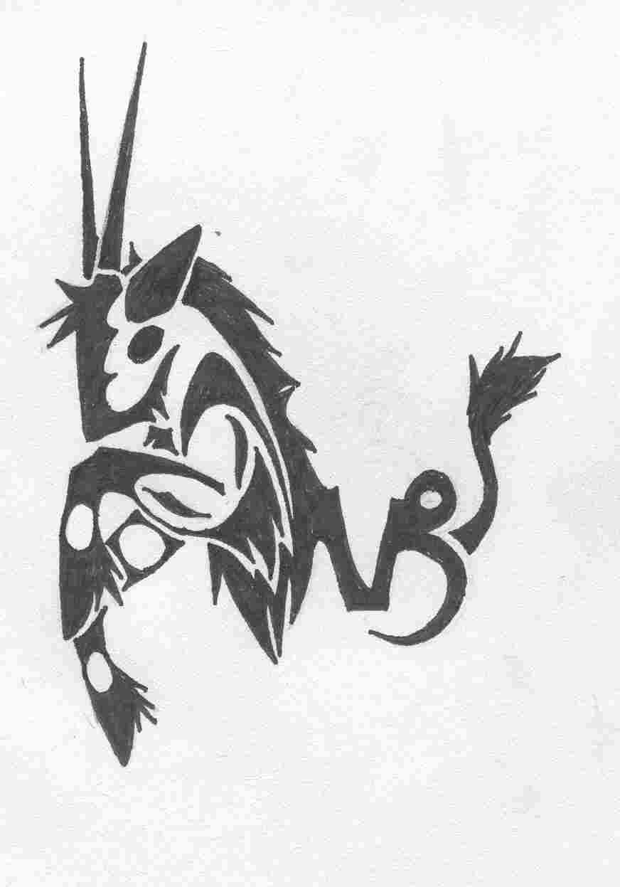 Capricorn Symbol Tribal Tattoo Designs