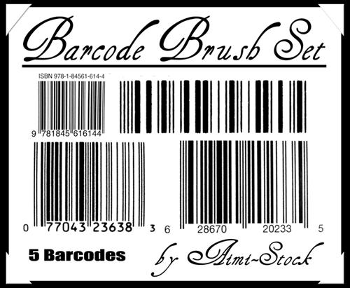 barcode vector free download. 5 Barcode Brush Set by ~Aimi-
