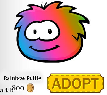 club penguin rainbow puffle