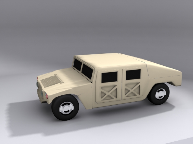 Hummer humvee speed modeling with 3dsmax and mental ray